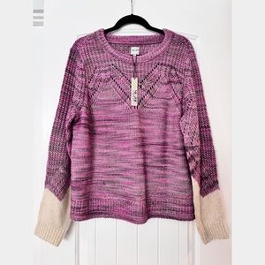 NWT NIC+ZOE Winter Warmth Cotton Blend Sweater